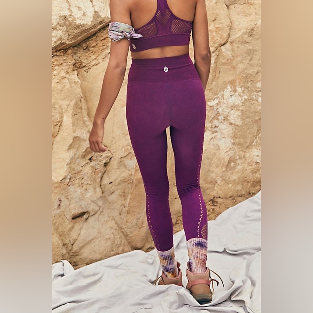 Free people High Rise Full-Length Running Through My Mind Leggings AÇAÍ Plum - Picture 4 of 4